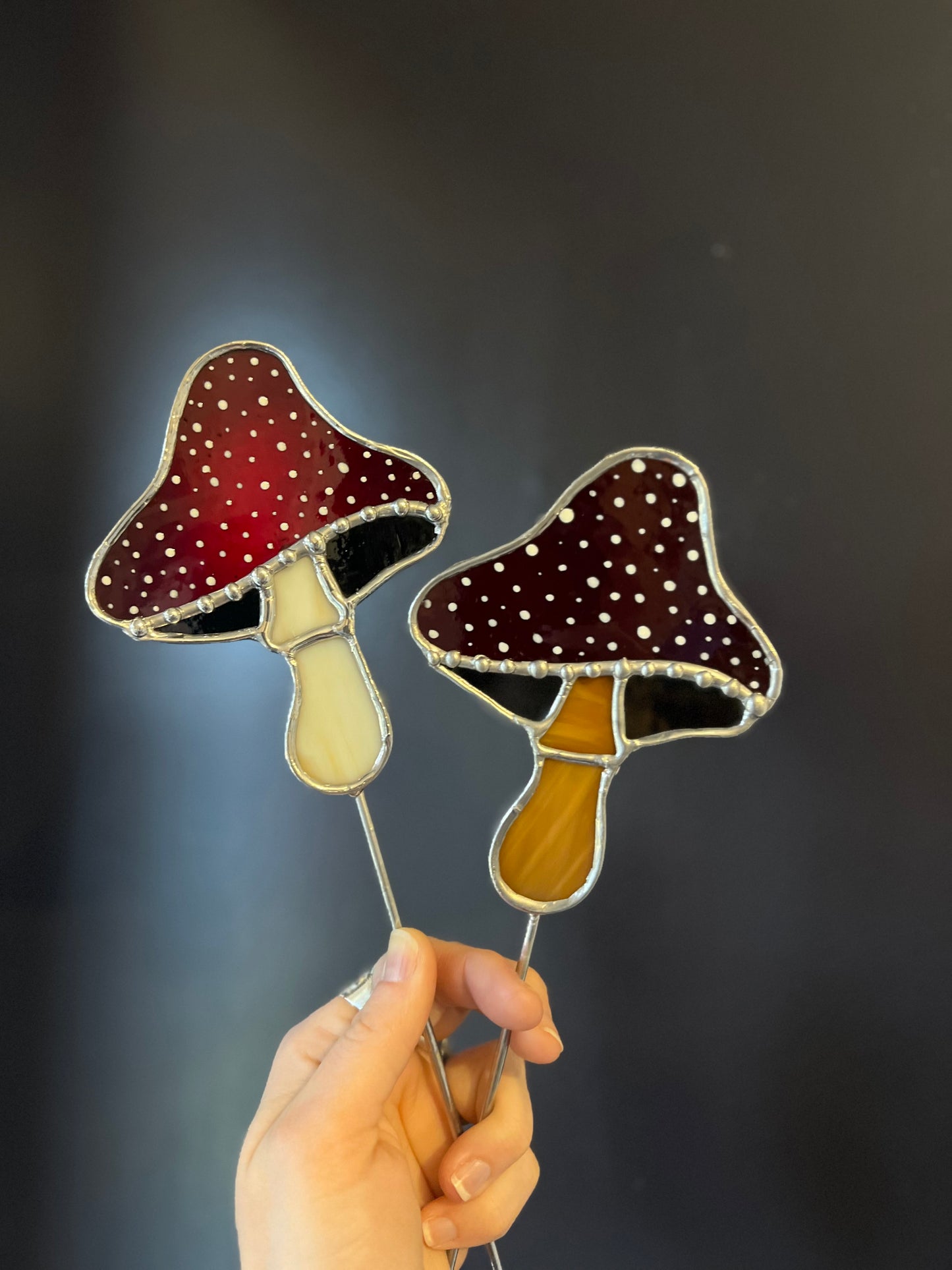 Stained Glass Mushroom Plant Stakes *MADE TO ORDER*