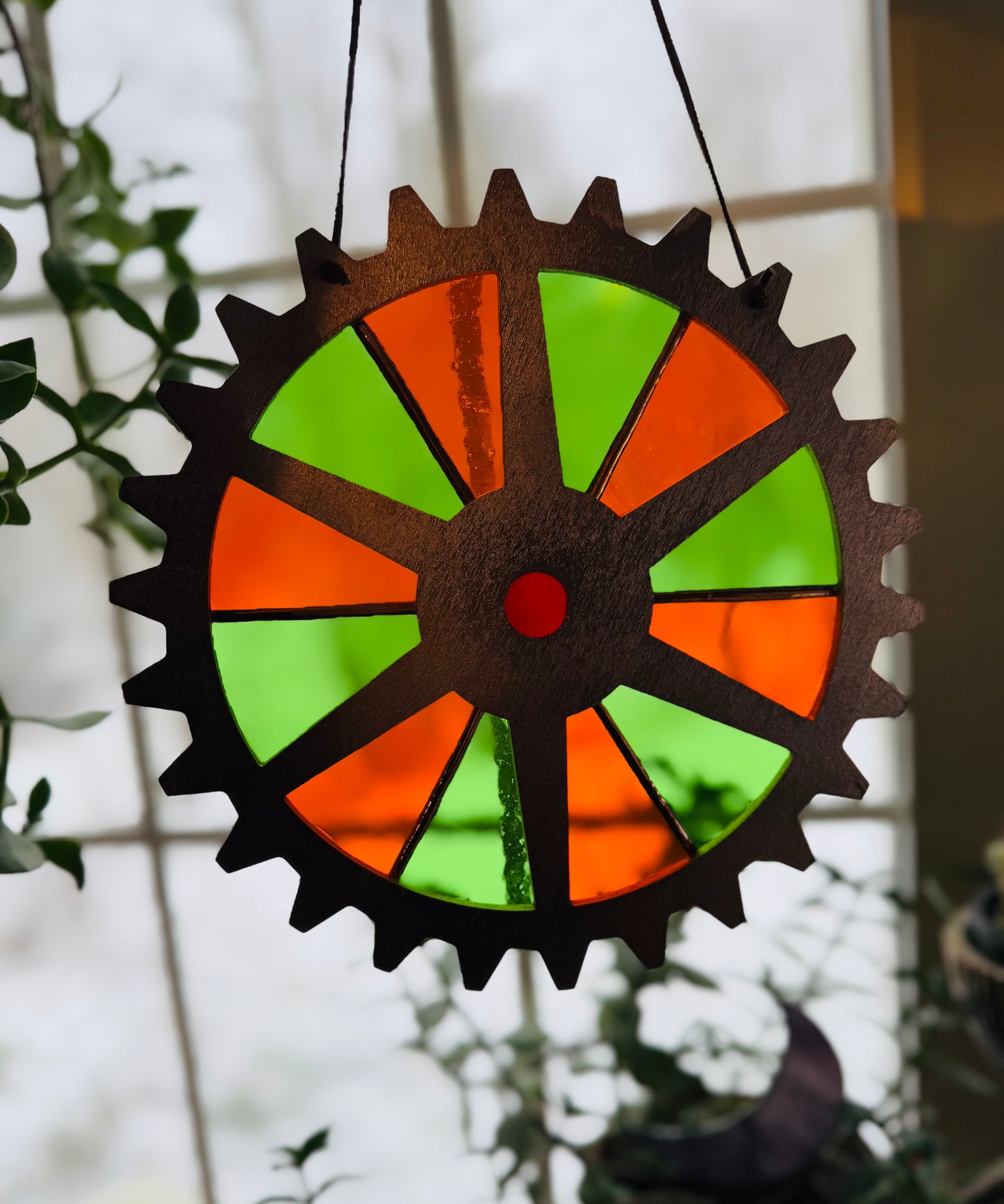 Stained Glass Gear Suncatcher