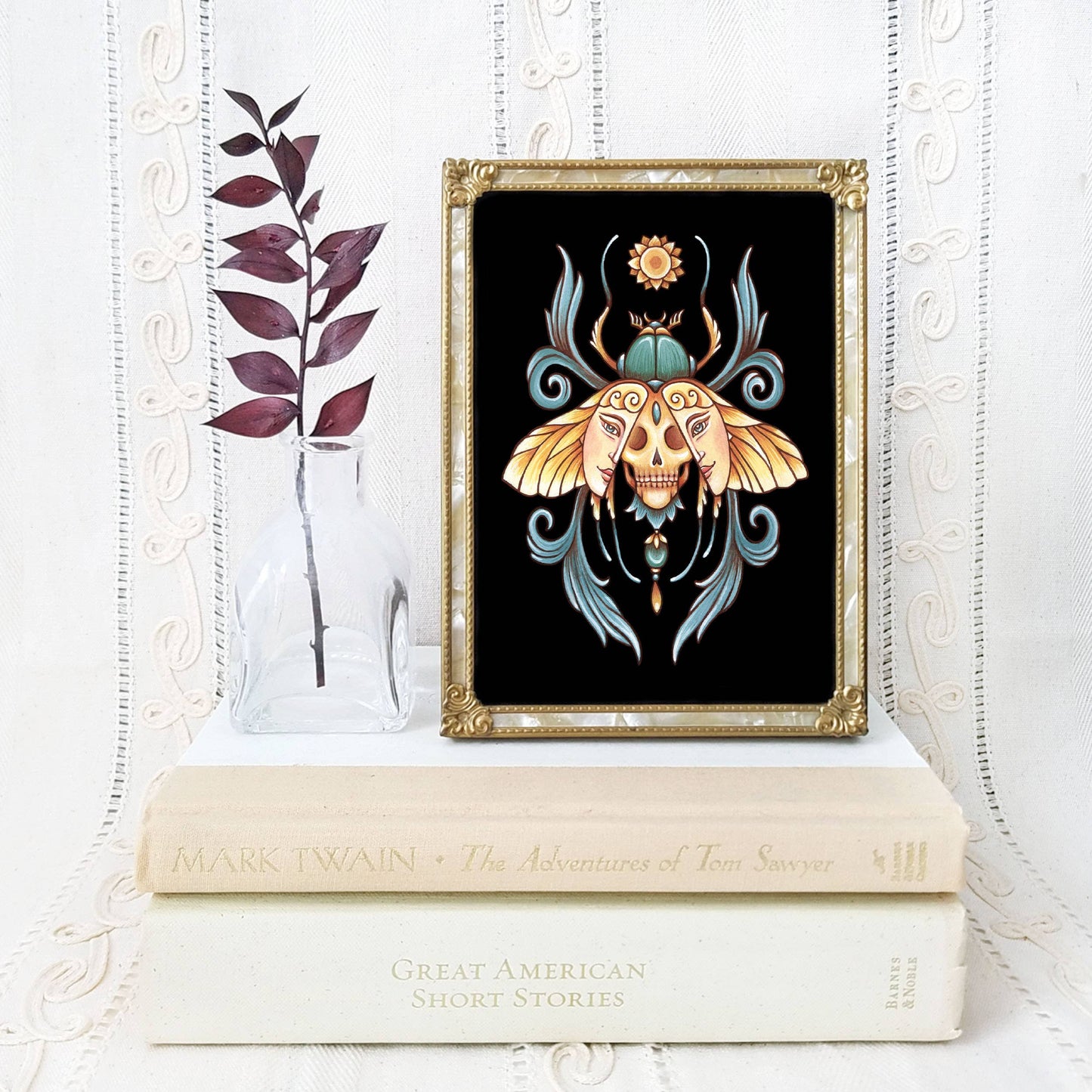 Scarab Beetle Art Print Fall Decor