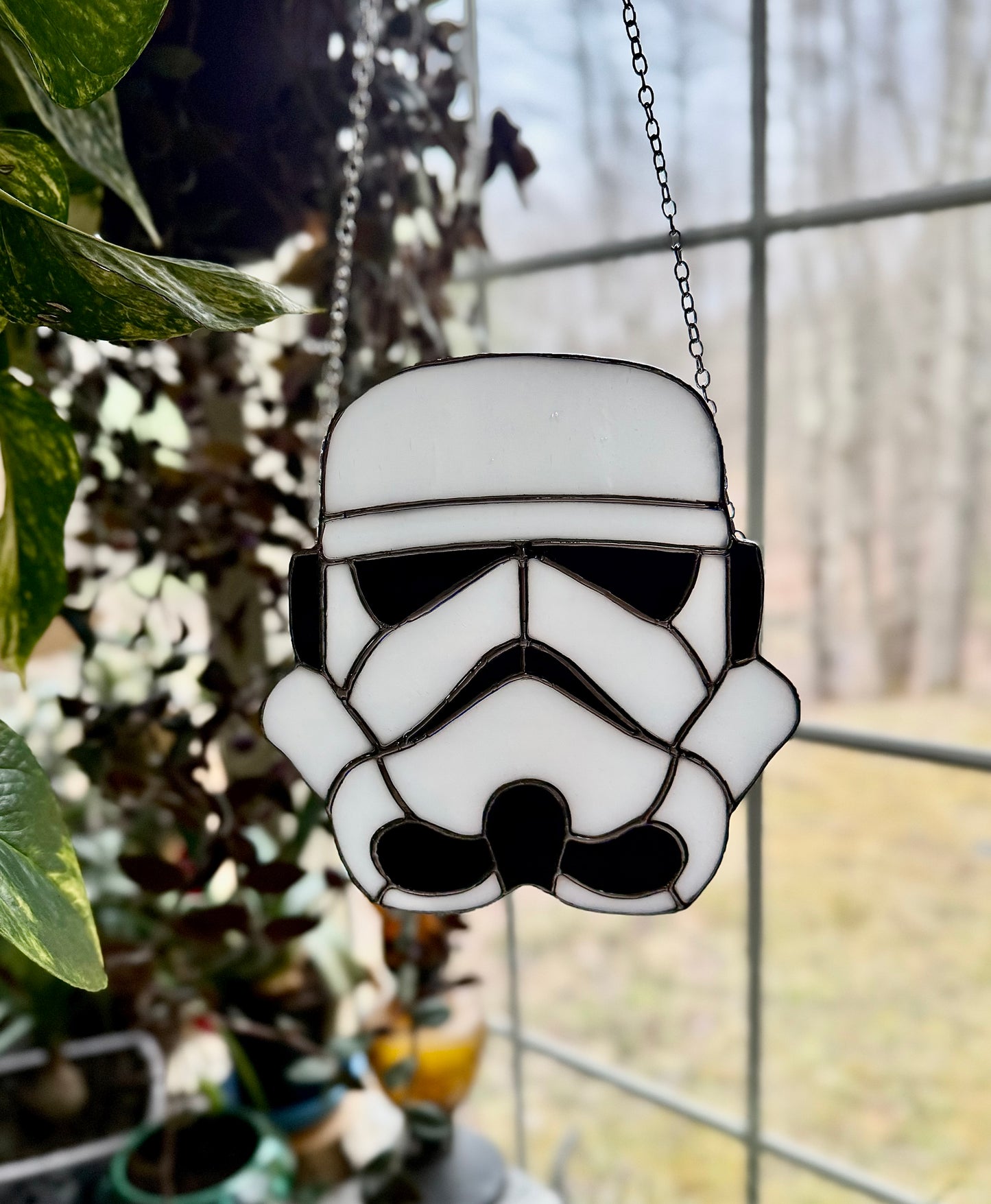 Storm Trooper Stained Glass Suncatcher