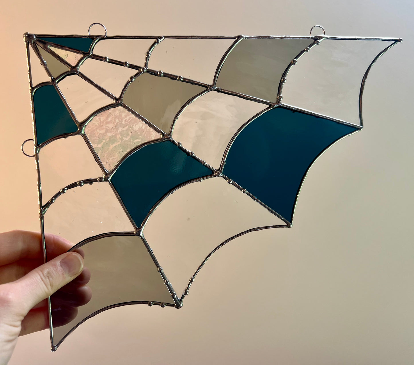Stained Glass Spider Web Corner Suncatcher