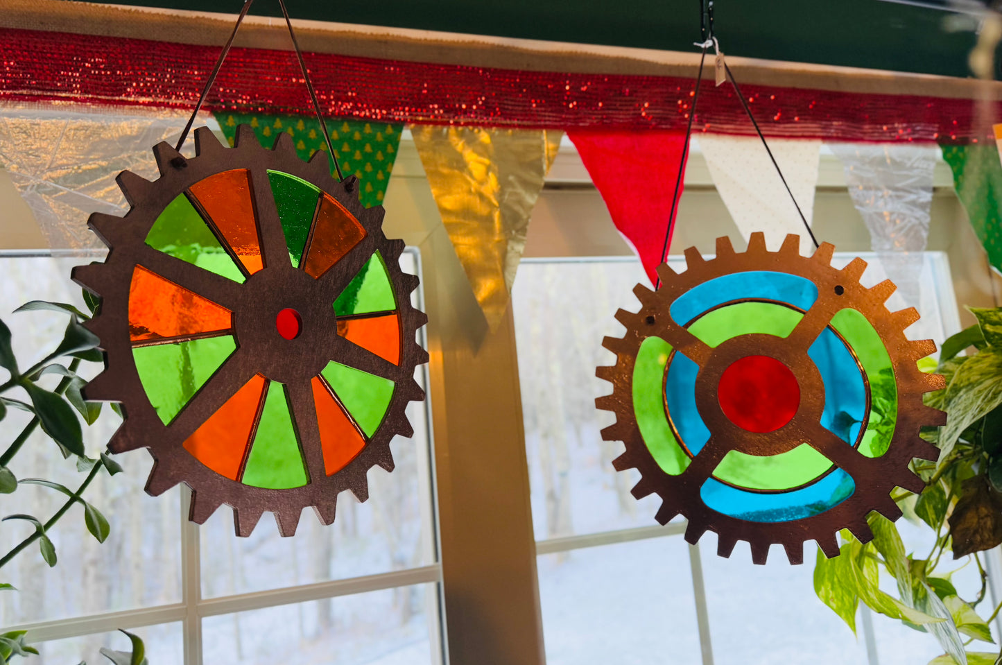 Stained Glass Gear Suncatcher