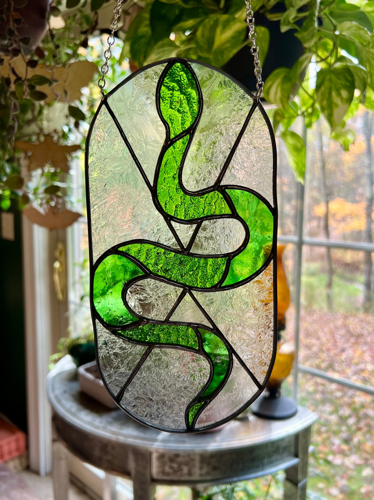 Snake Stained Glass Suncatcher