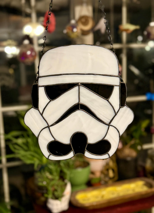 Storm Trooper Stained Glass Suncatcher