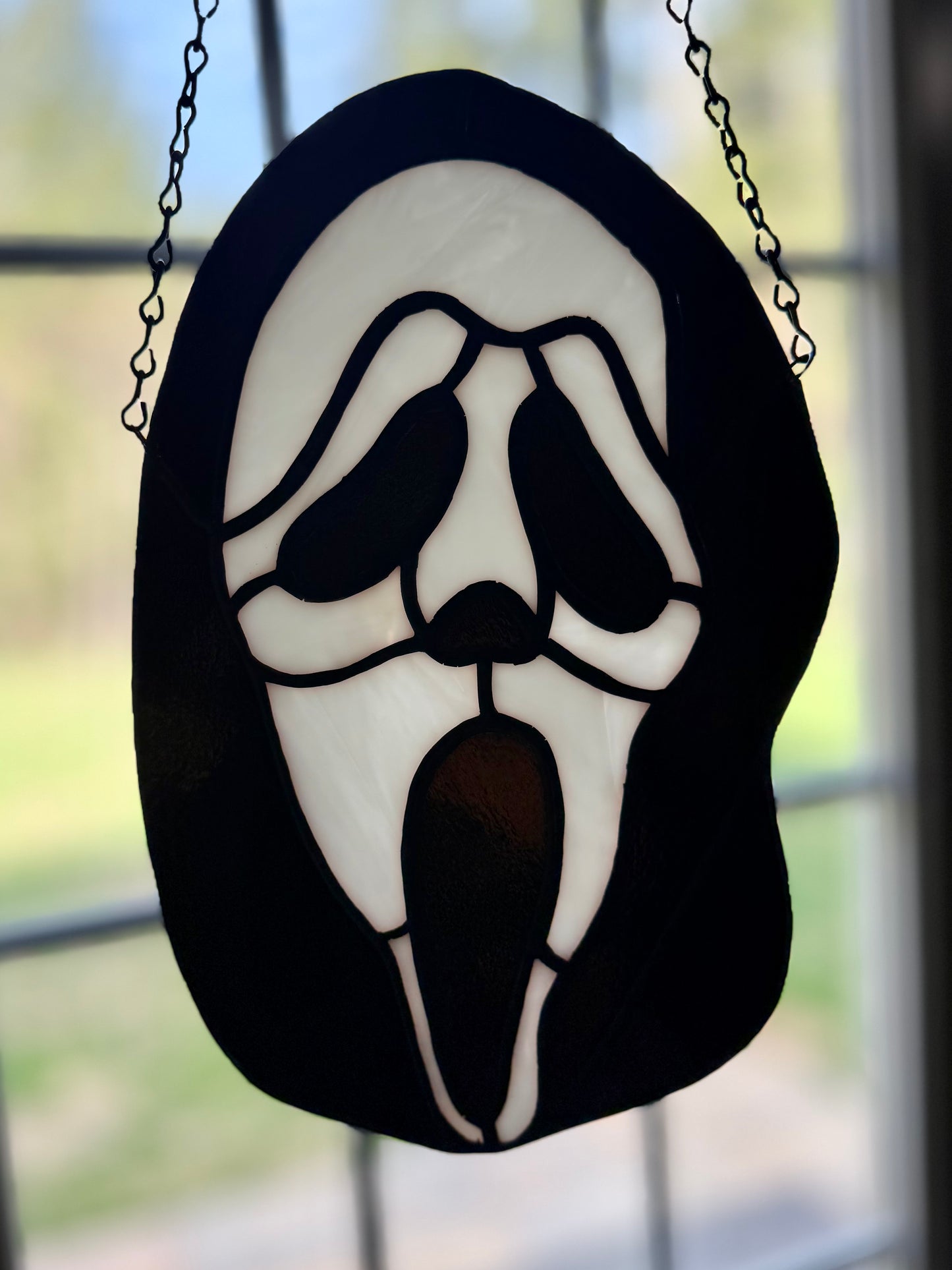 Stained Glass Ghost Face