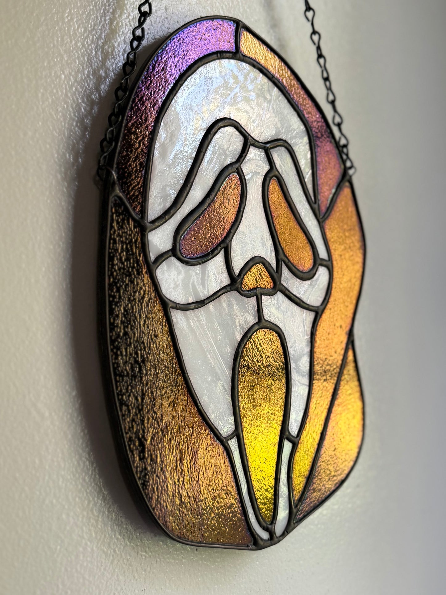 Stained Glass Ghost Face