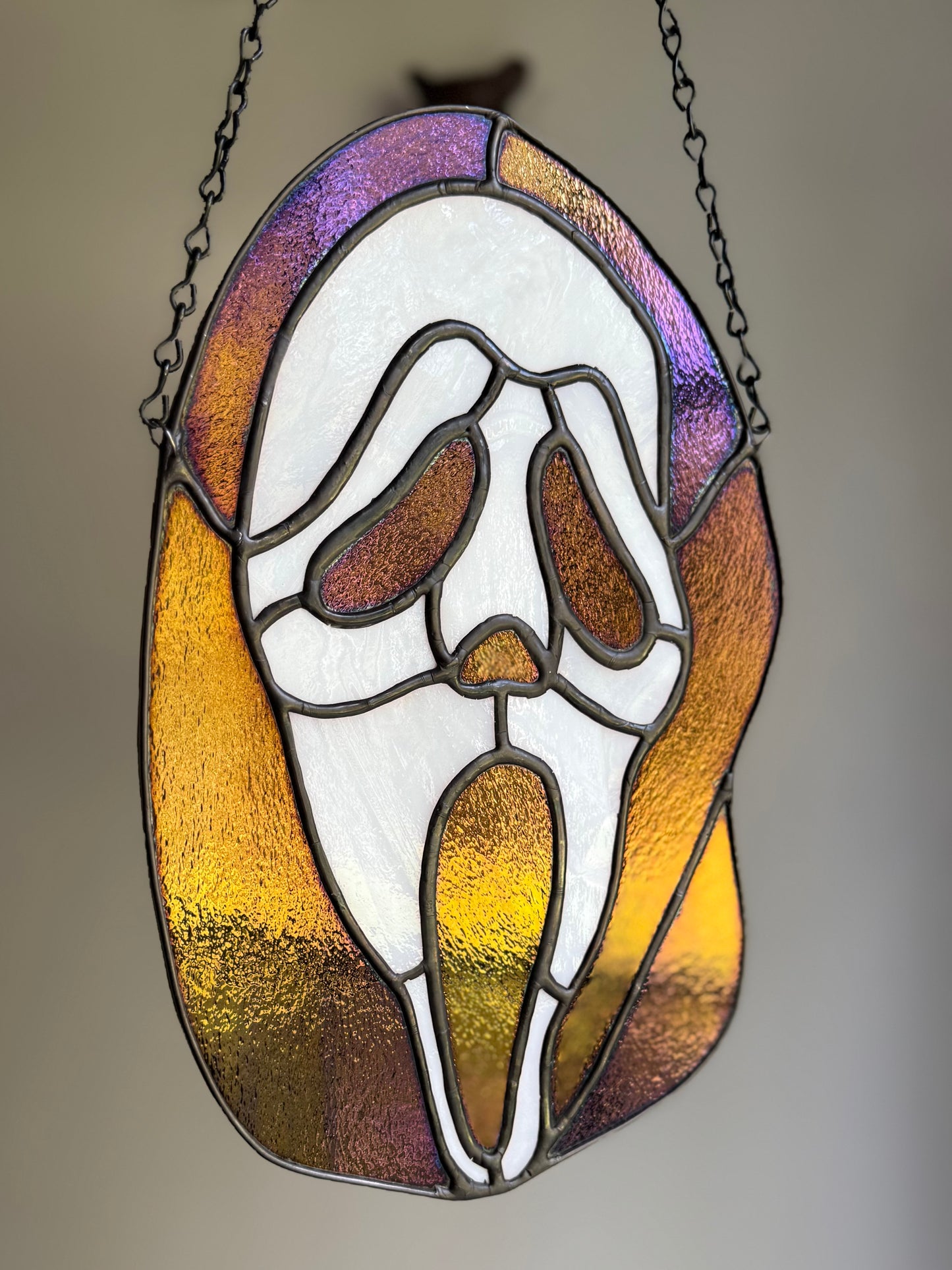Stained Glass Ghost Face