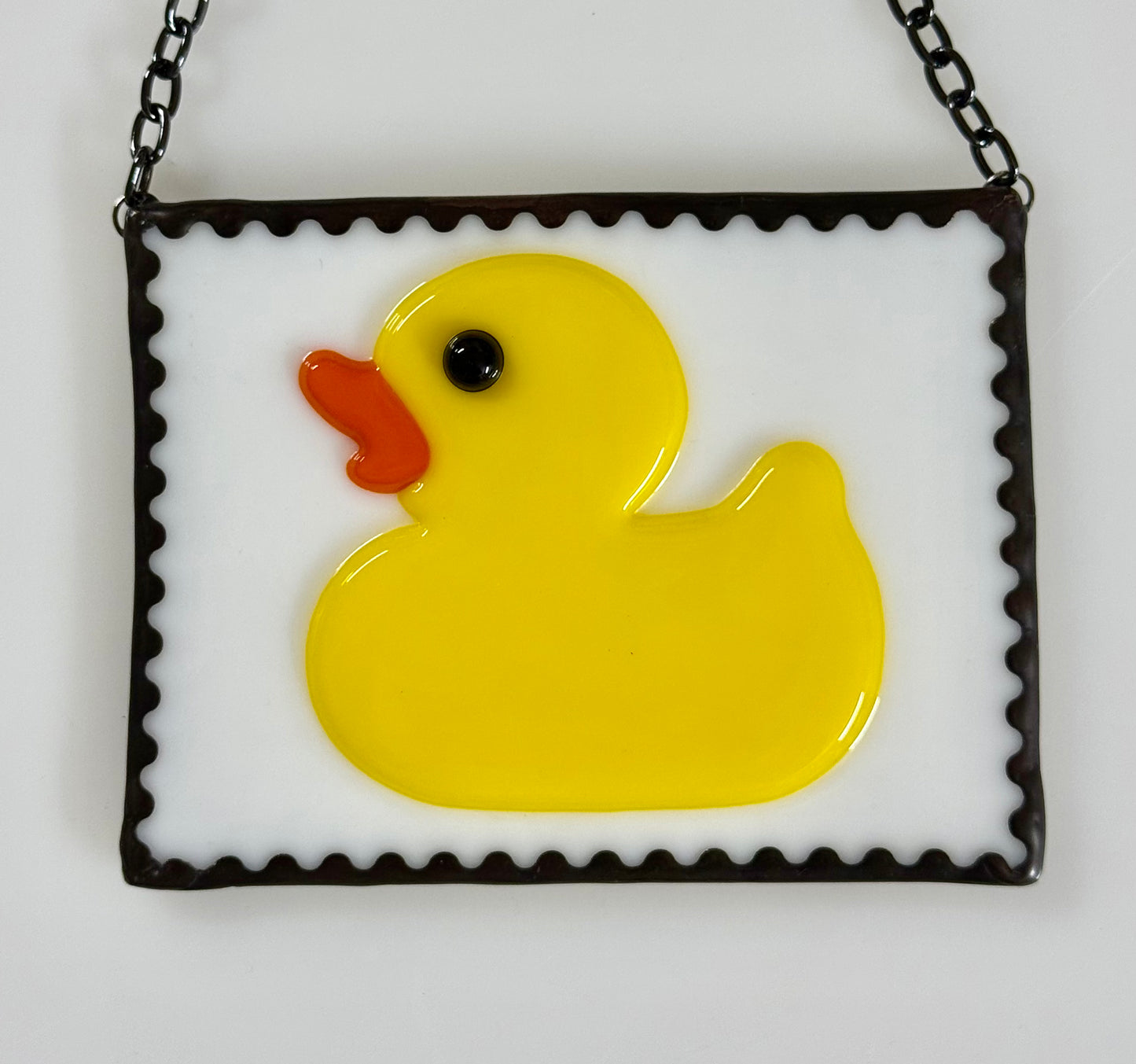 Rubber Duck Fused Glass Ornament Suncatcher
