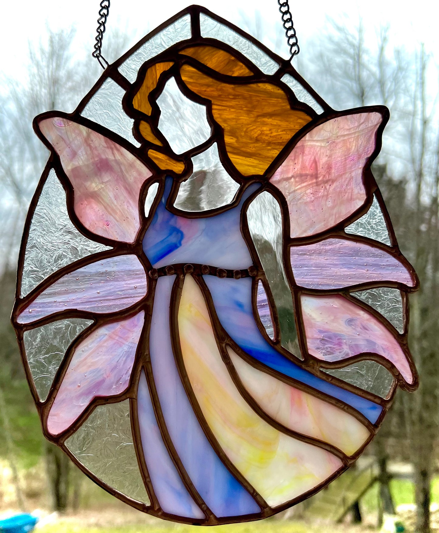 Stained Glass Fairy Suncatcher Window Hanging