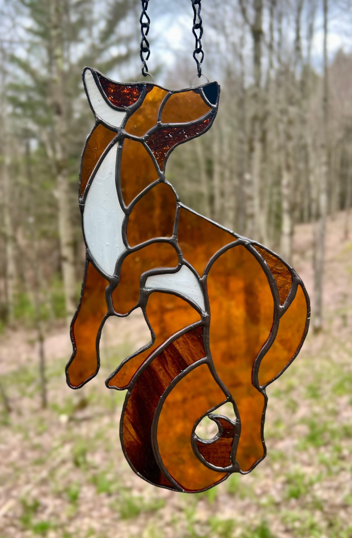 Stained Glass Fox Suncatcher