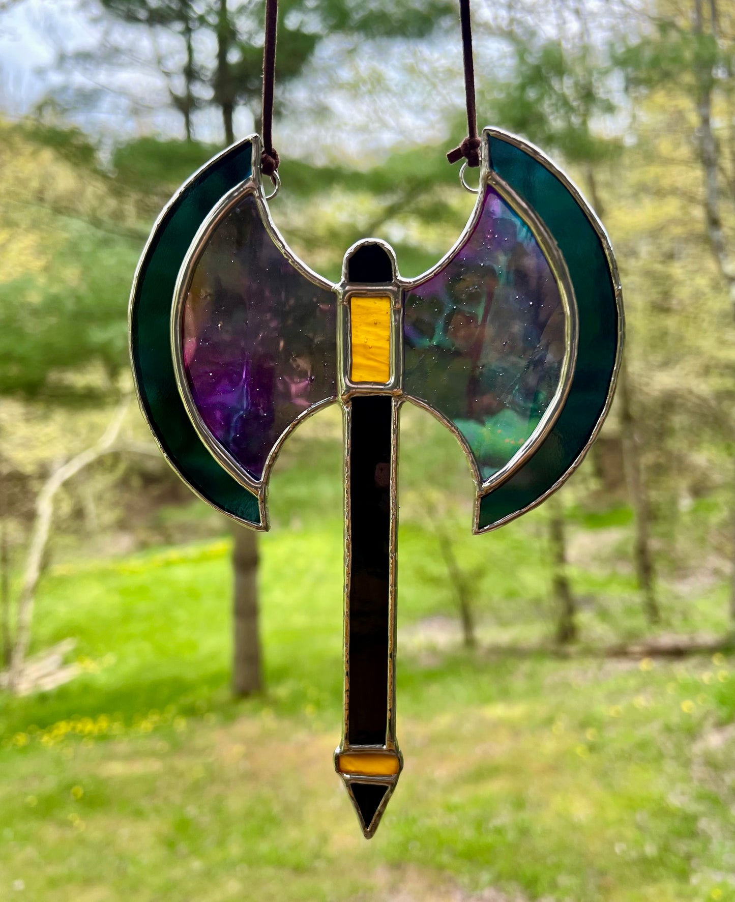 Stained Glass Battle Axe