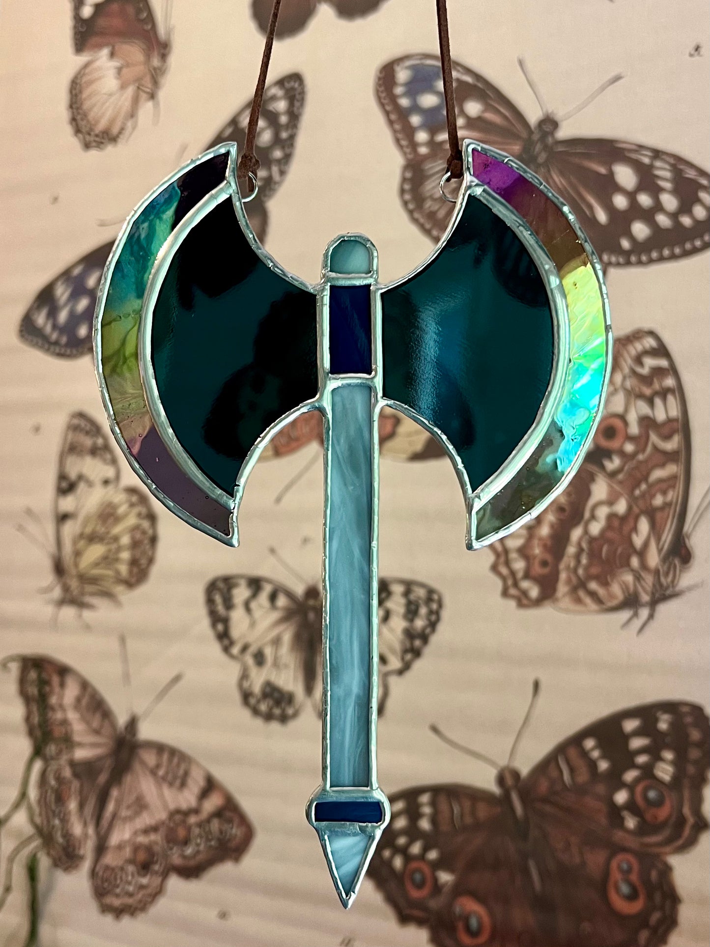 Stained Glass Battle Axe