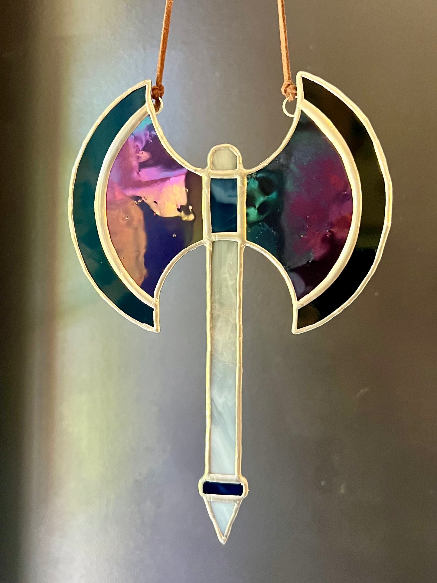 Stained Glass Battle Axe