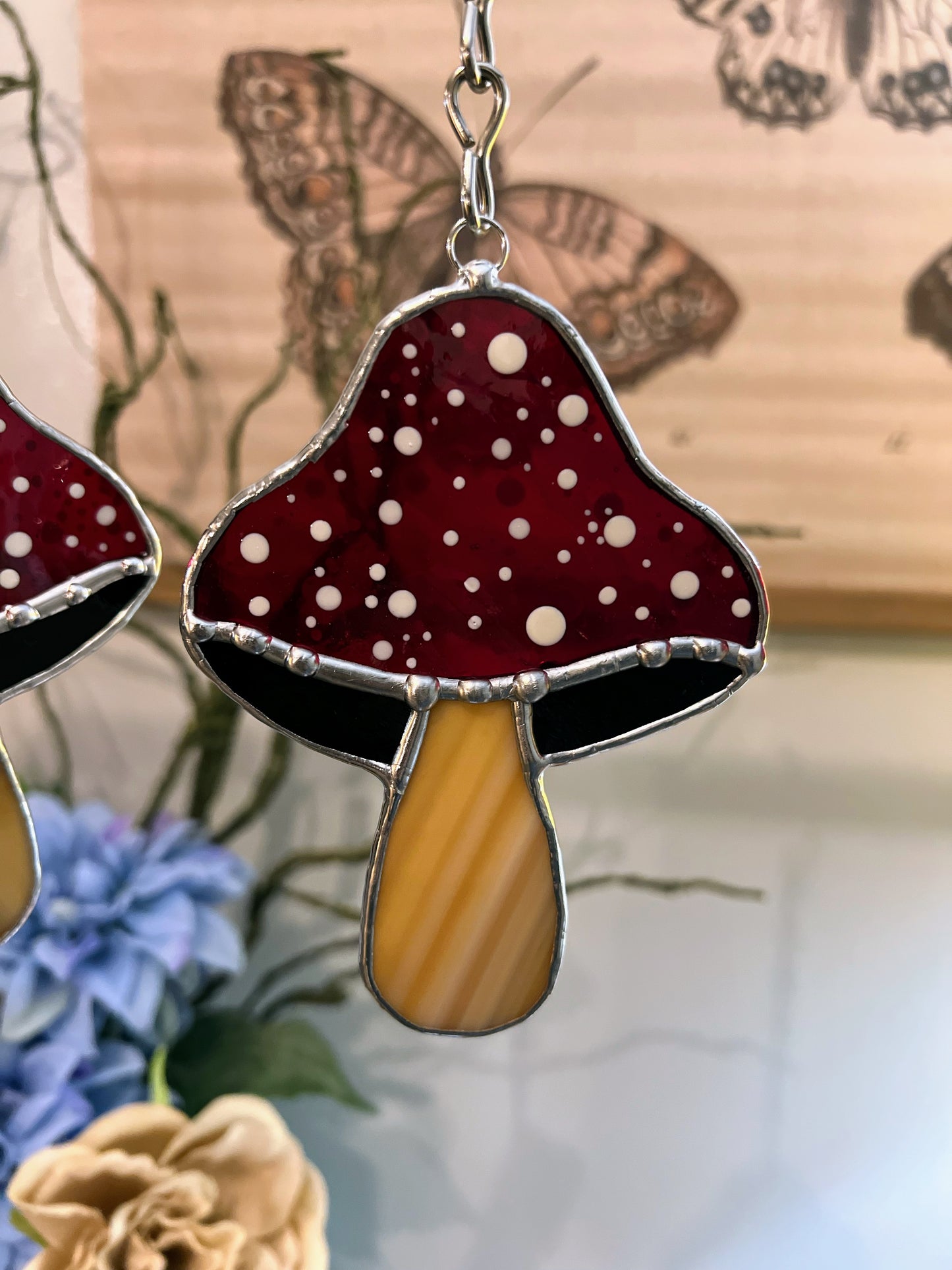 Stained Glass Mushroom Suncatcher Window Hanging *MADE TO ORDER*