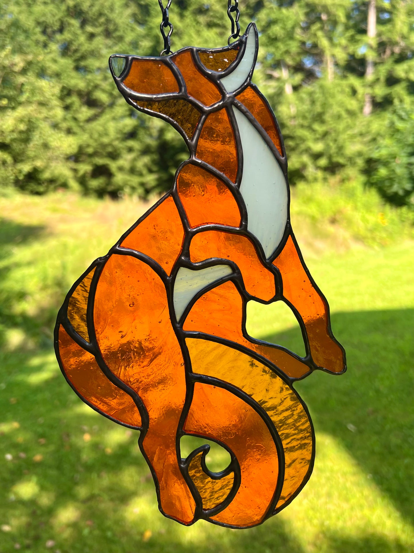 Stained Glass Fox Suncatcher