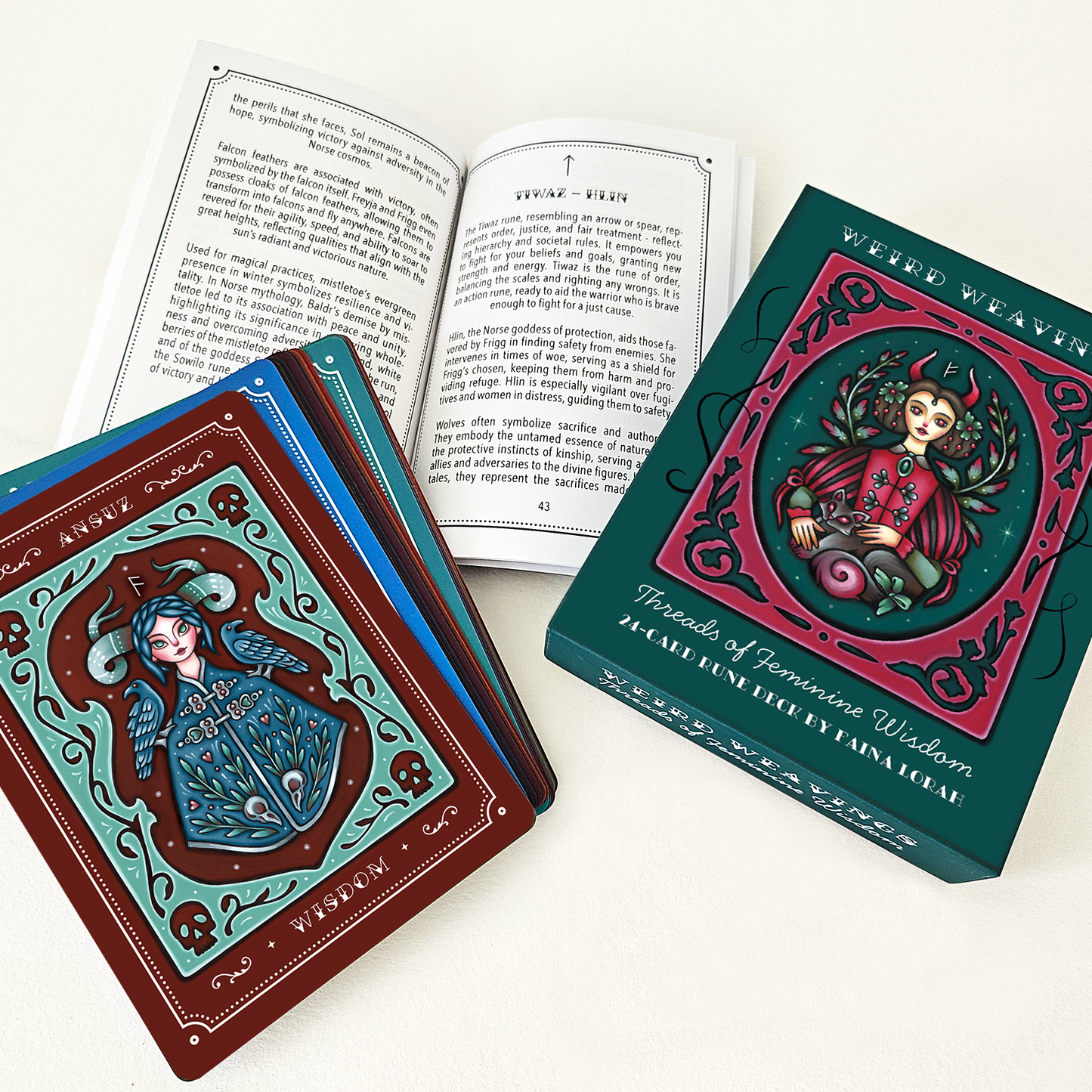 Weird Weavings - Threads of Feminine Wisdom Rune Oracle Deck by Faina Lorah