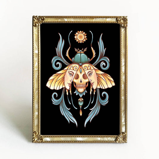Scarab Beetle Art Print Fall Decor