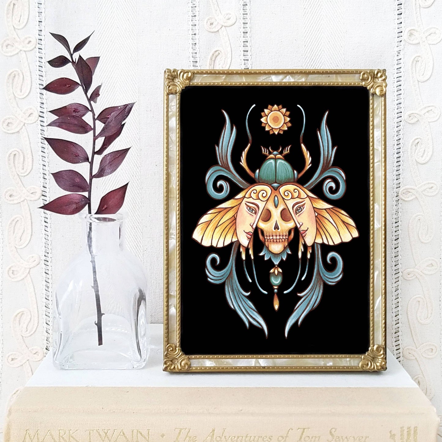 Scarab Beetle Art Print Fall Decor