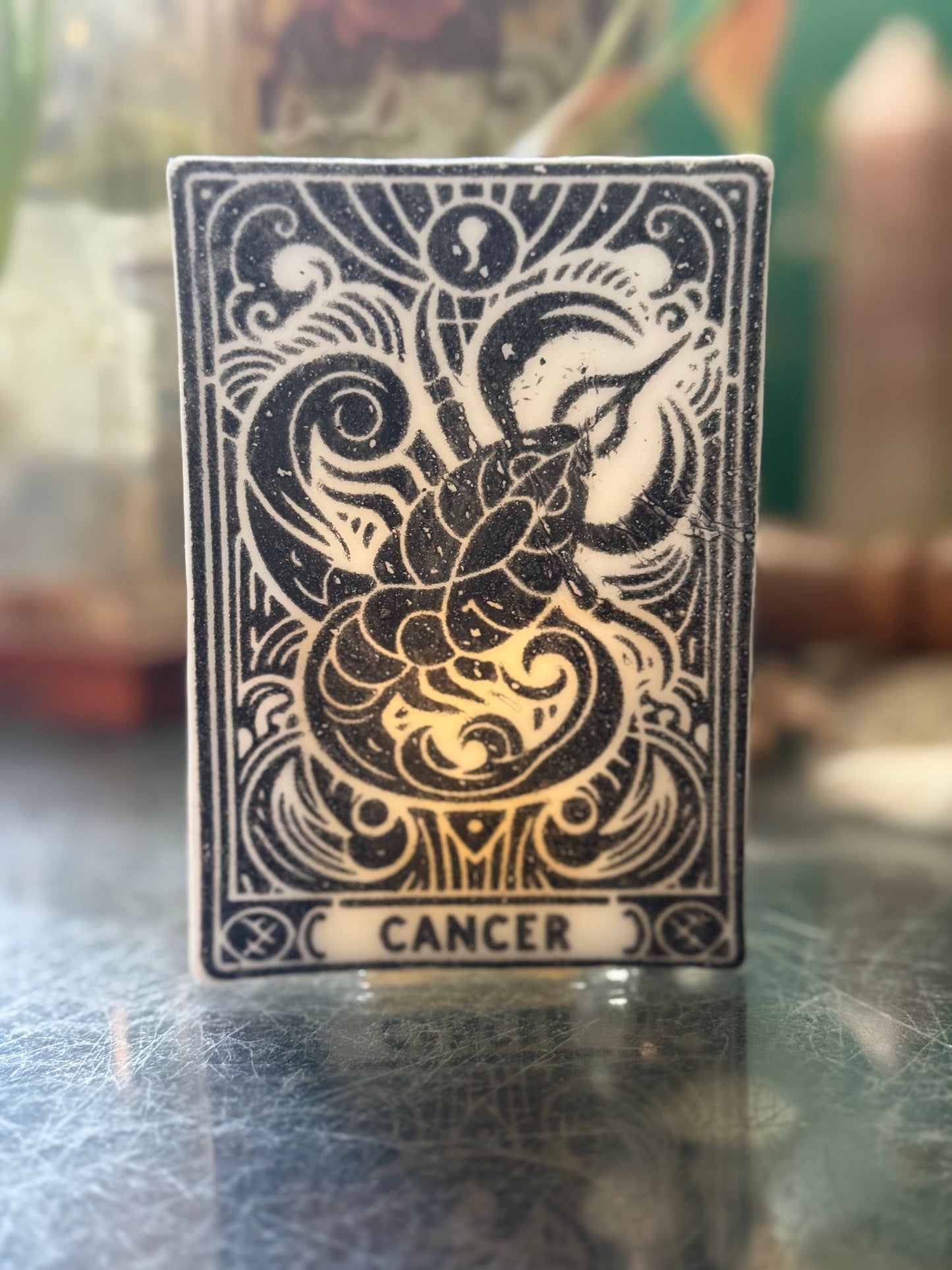 Glass Zodiac Tea light holder