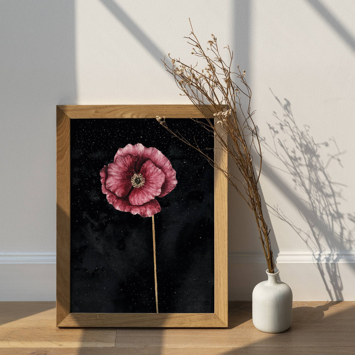 Poppy Flower Art Print - Celestial Witchy Flower Decor by The Flow Design