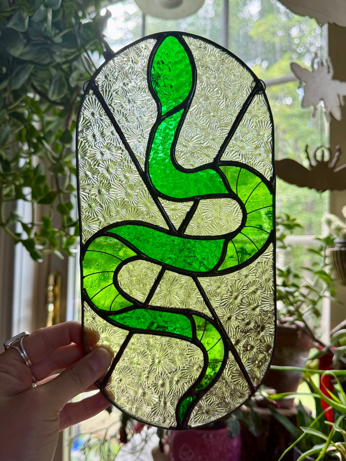 Snake Stained Glass Suncatcher
