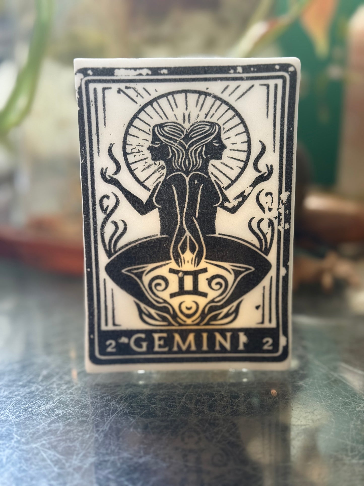 Glass Zodiac Tea light holder