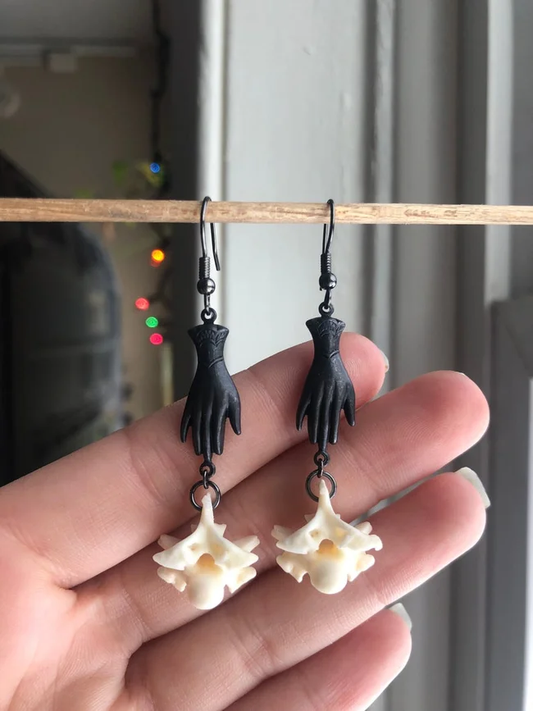 Hand Vertebrae Earrings oddities taxidermy