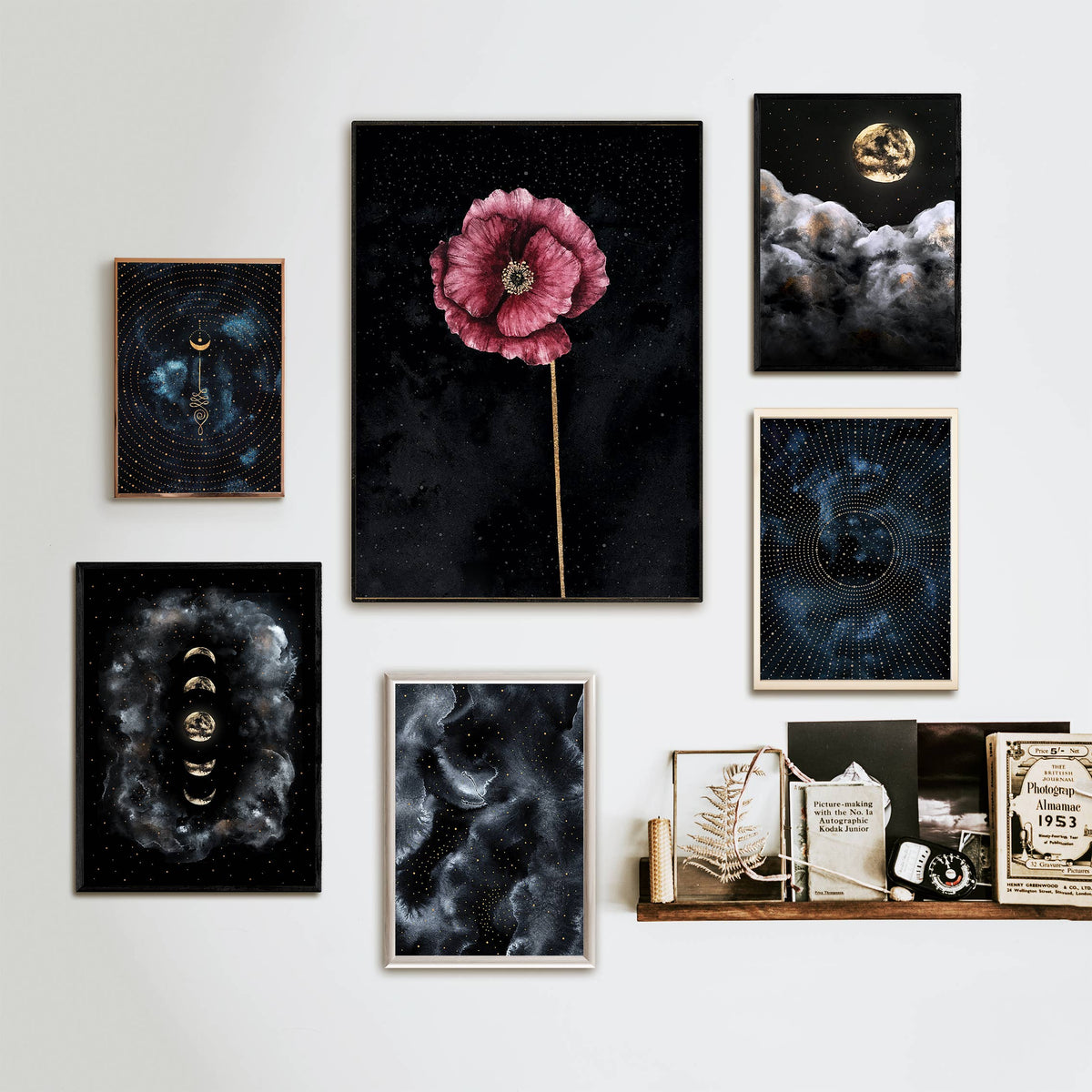Poppy Flower Art Print - Celestial Witchy Flower Decor by The Flow Design