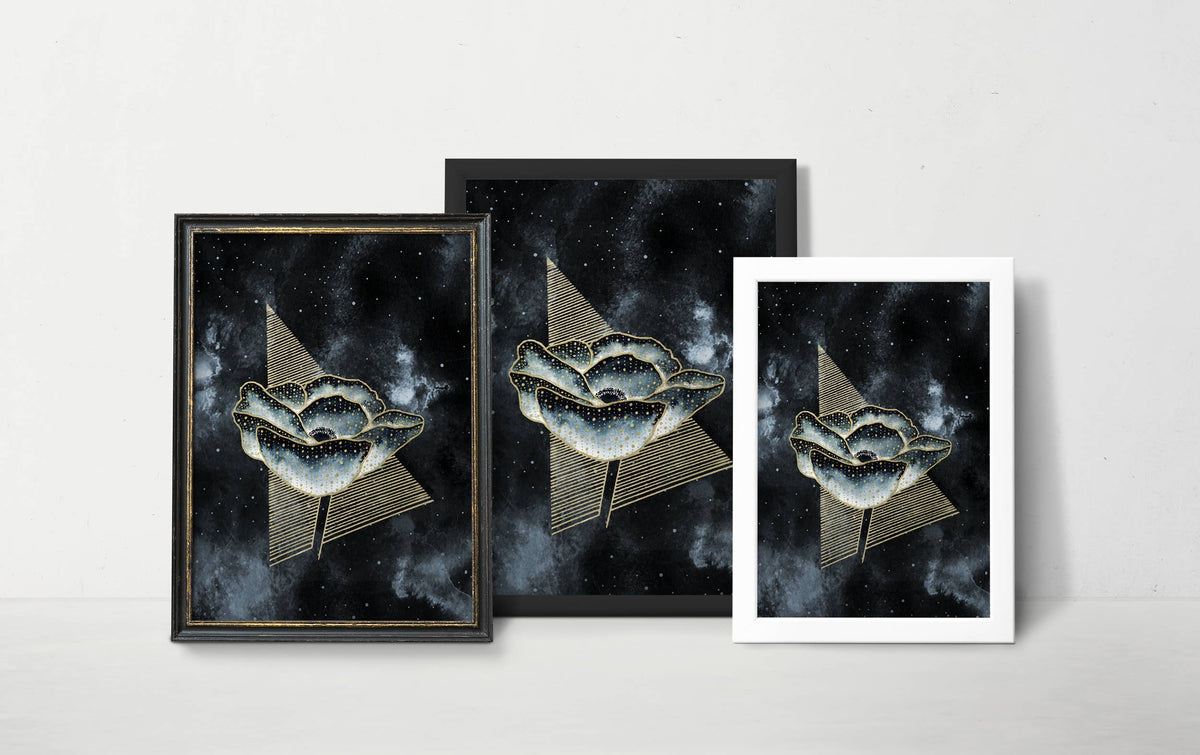 Witchy Print Celestial Poppy - Witchy Flower Decor by The Flow Design