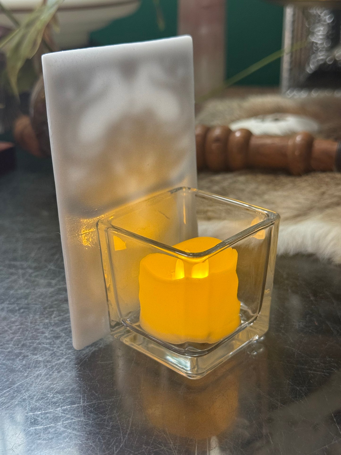 Glass Zodiac Tea light holder