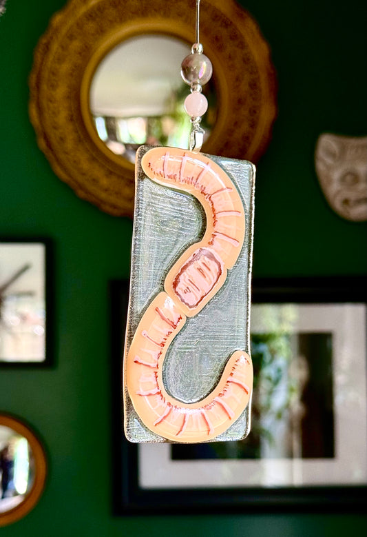 Earth Worm Fused Glass