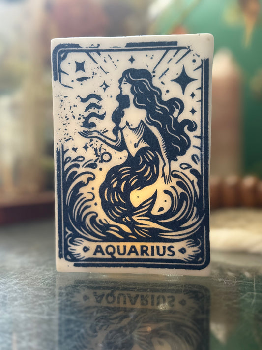 Glass Zodiac Tea light holder