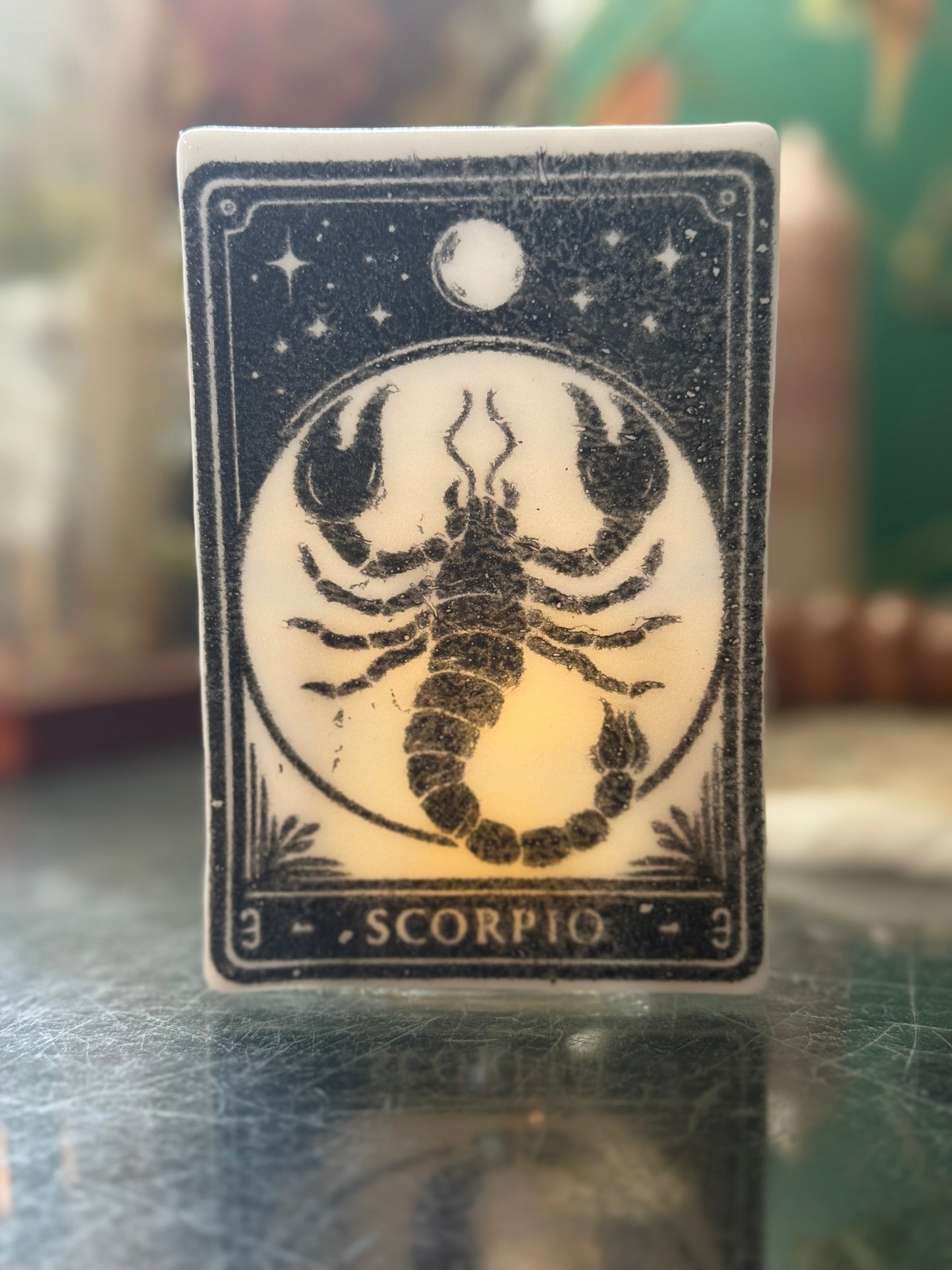 Glass Zodiac Tea light holder