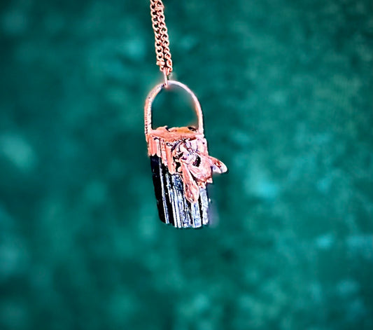 Real Bee Crystal Necklaces | Electroformed Copper Necklace by Kitty Bomb Curios