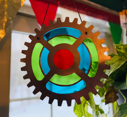 Stained Glass Gear Suncatcher