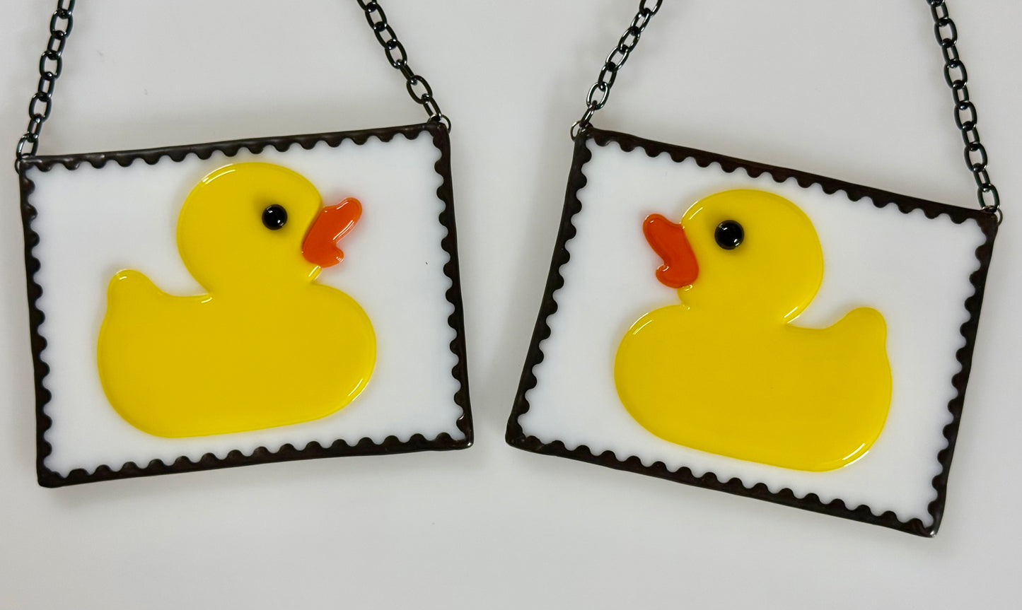 Rubber Duck Fused Glass Ornament Suncatcher