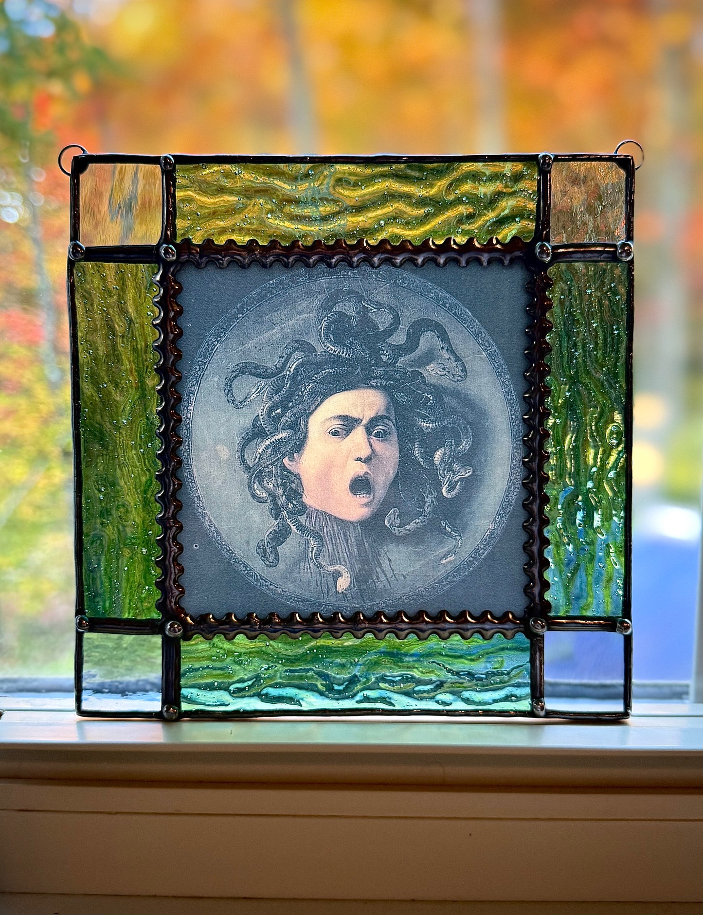 Medusa Decal Stained Glass Suncatcher