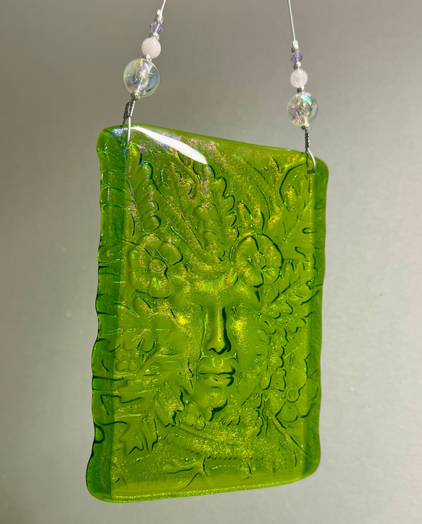 The Lady of the Forest Fused Glass Suncatcher