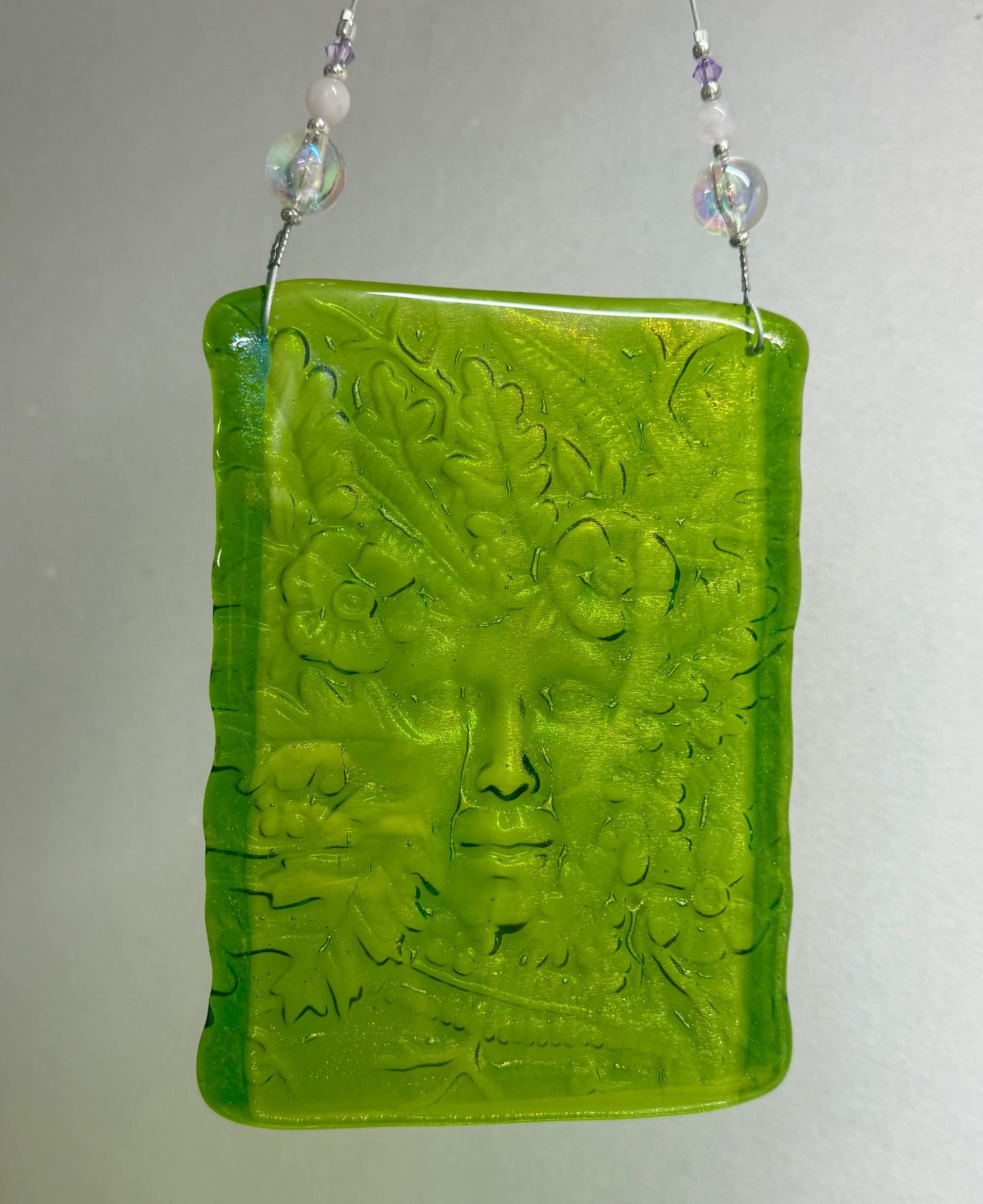 The Lady of the Forest Fused Glass Suncatcher