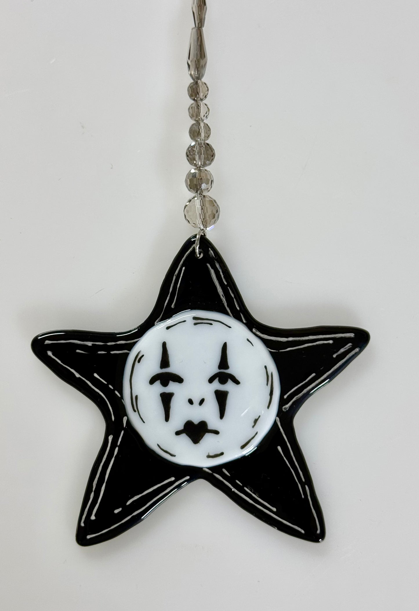 French Mime Face Star Ornament Charm