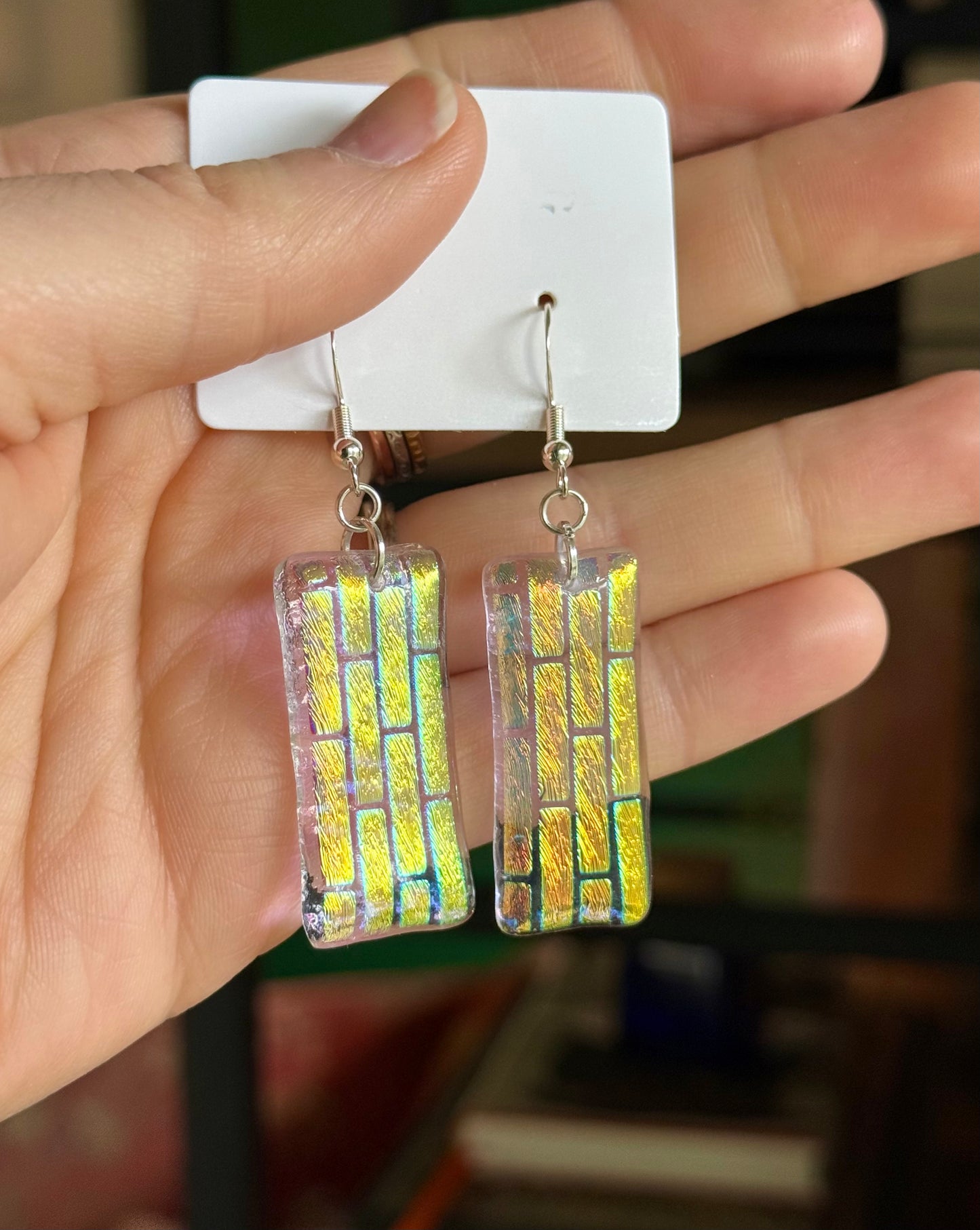 Iridescent Fused Glass Earrings