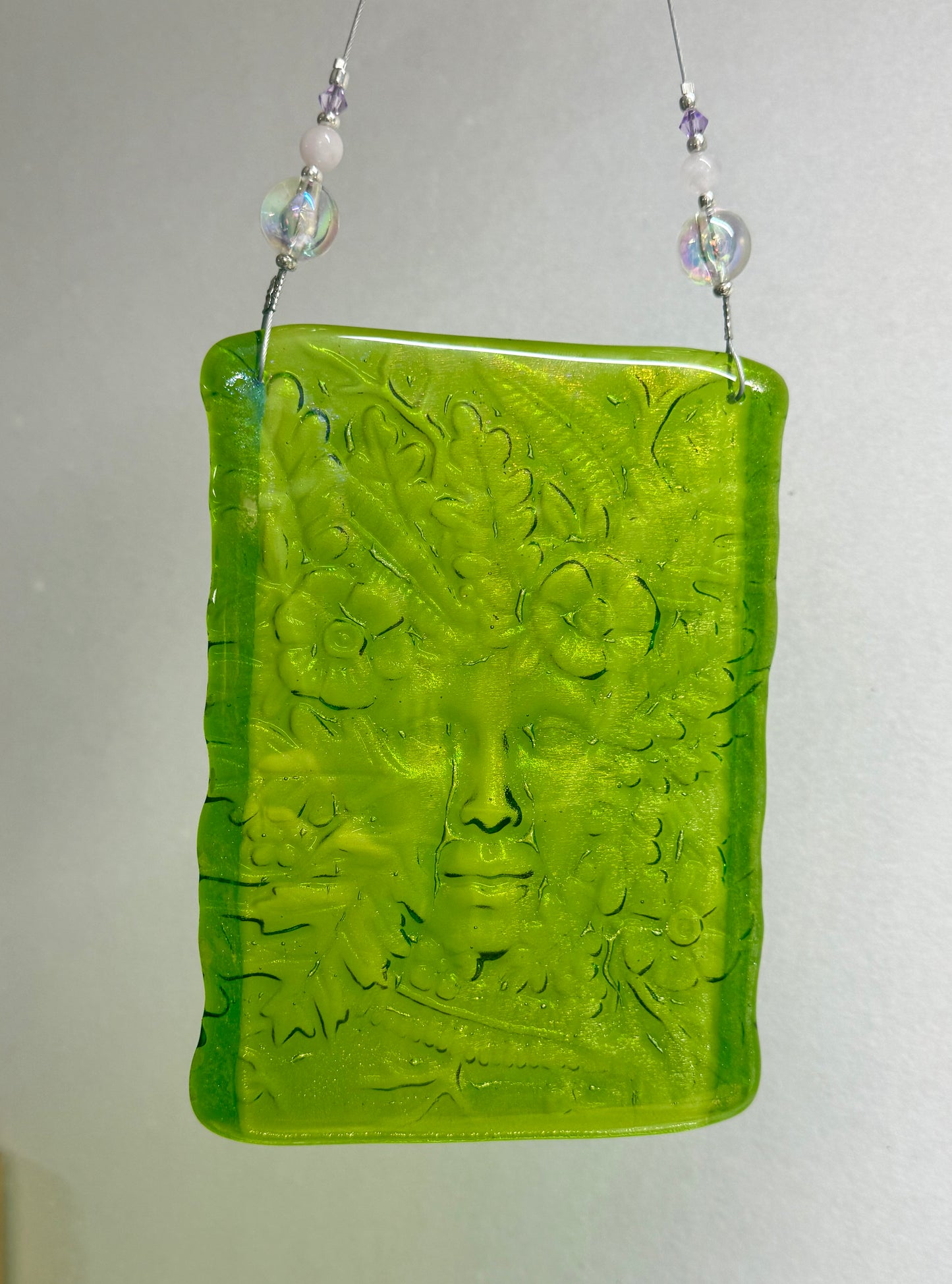 The Lady of the Forest Fused Glass Suncatcher
