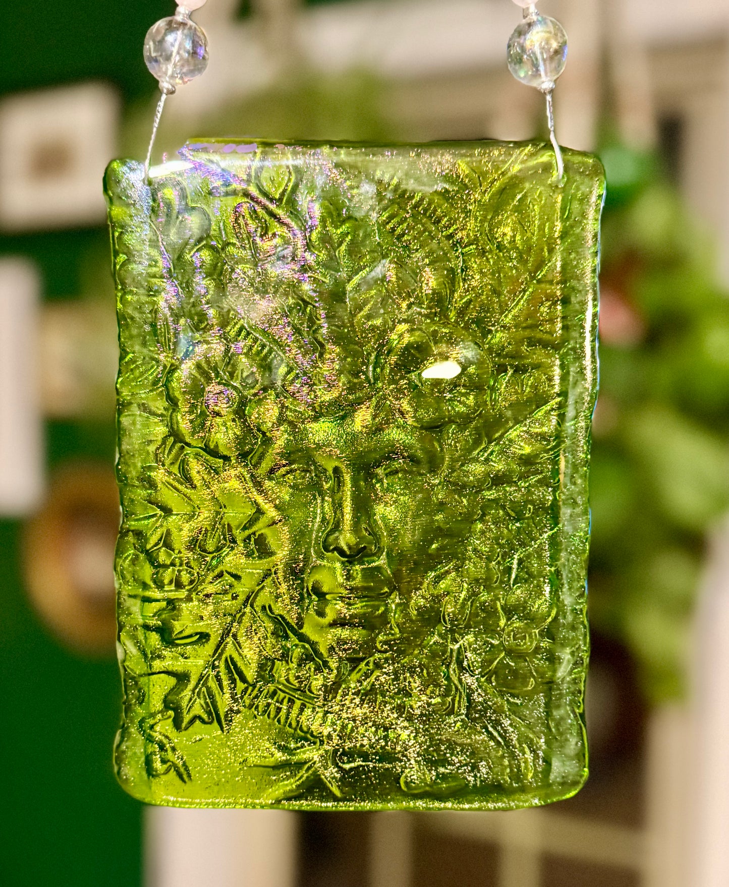The Lady of the Forest Fused Glass Suncatcher