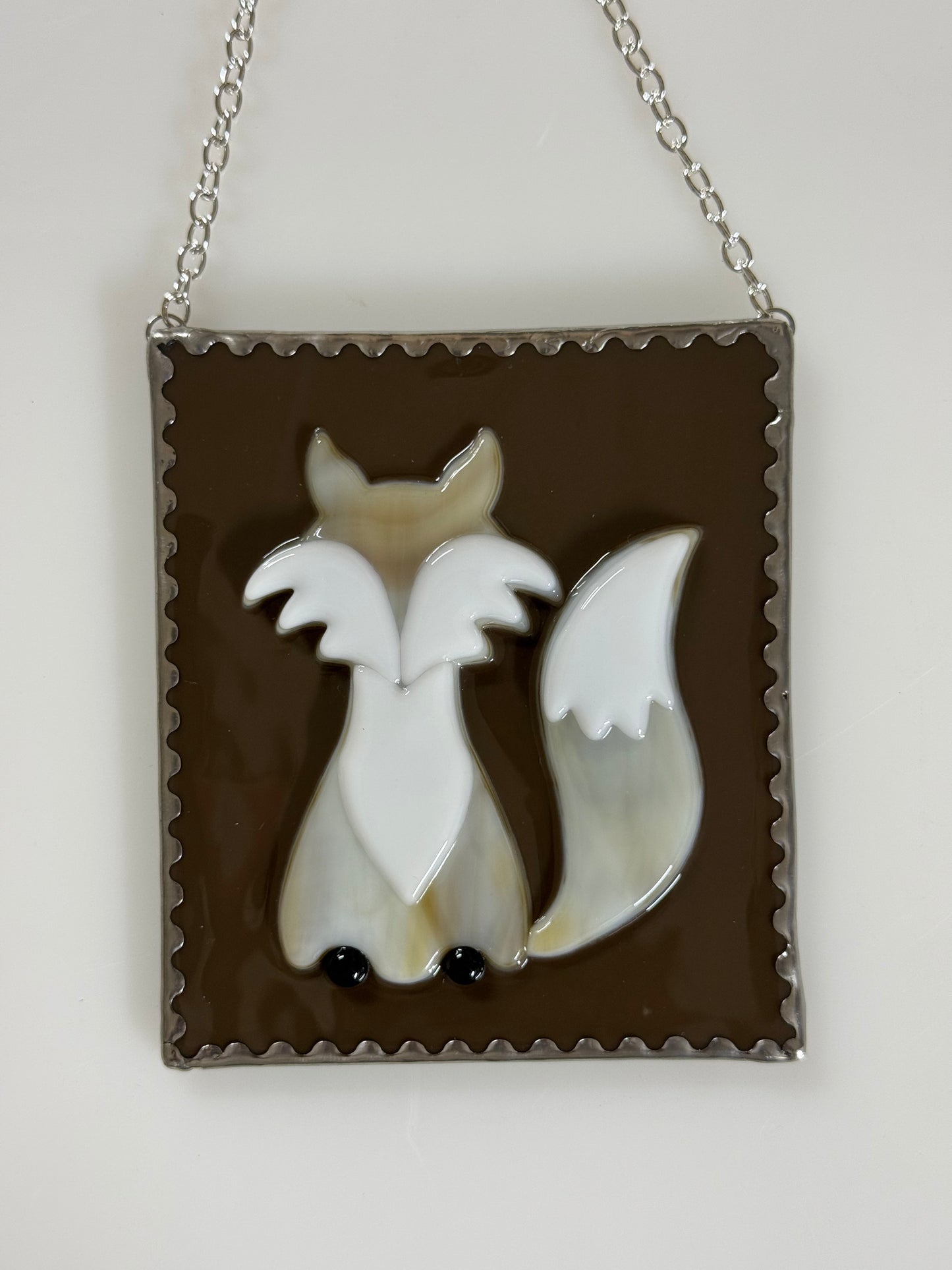 Fox Fused Glass Ornament Suncatcher
