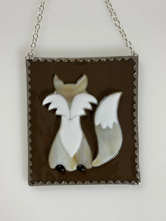 Fox Fused Glass Ornament Suncatcher