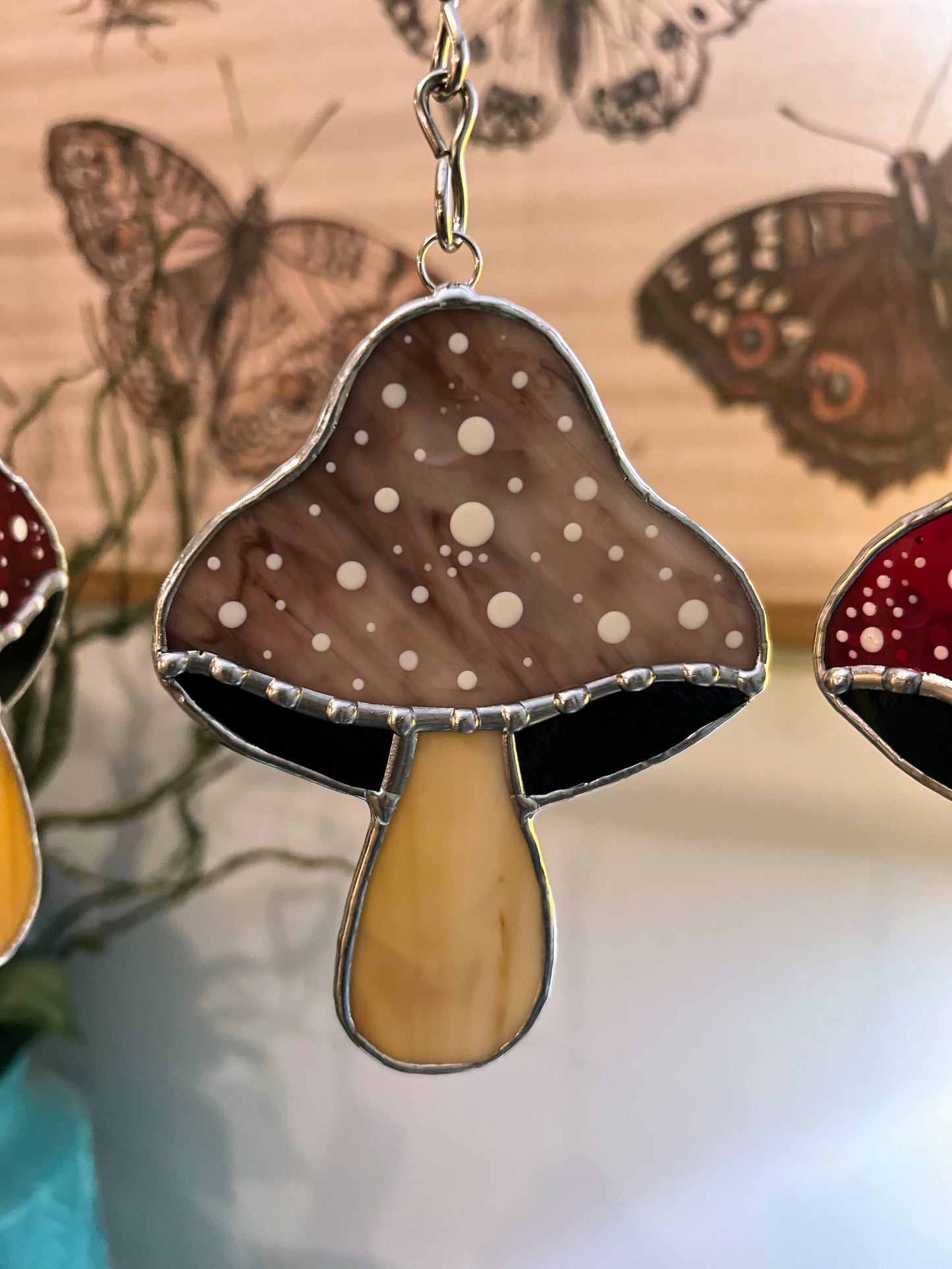 Stained Glass Mushroom Suncatcher Window Hanging *MADE TO ORDER*