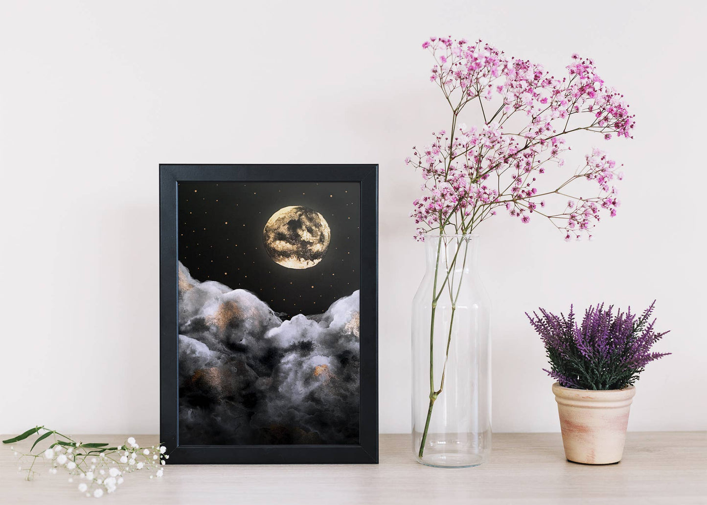 Full Moon Print Celestial Witchy Wall Art - Spiritual Decor