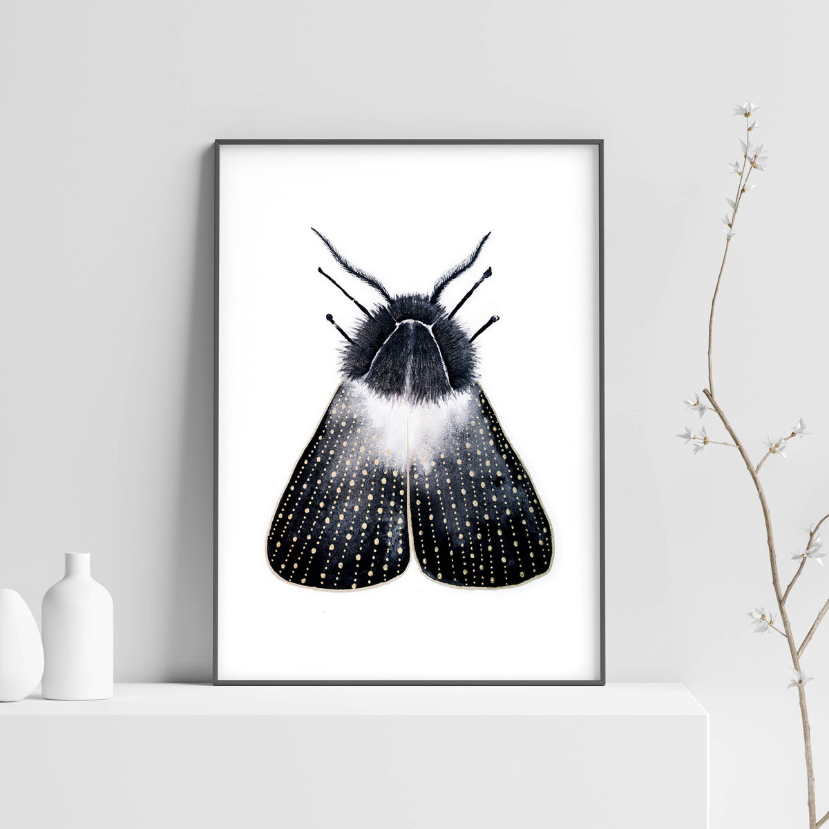 Moth Print, Butterfly Moth Poster Witchy Art Print Wall Art by The Flow Design