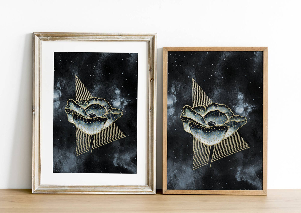 Witchy Print Celestial Poppy - Witchy Flower Decor by The Flow Design