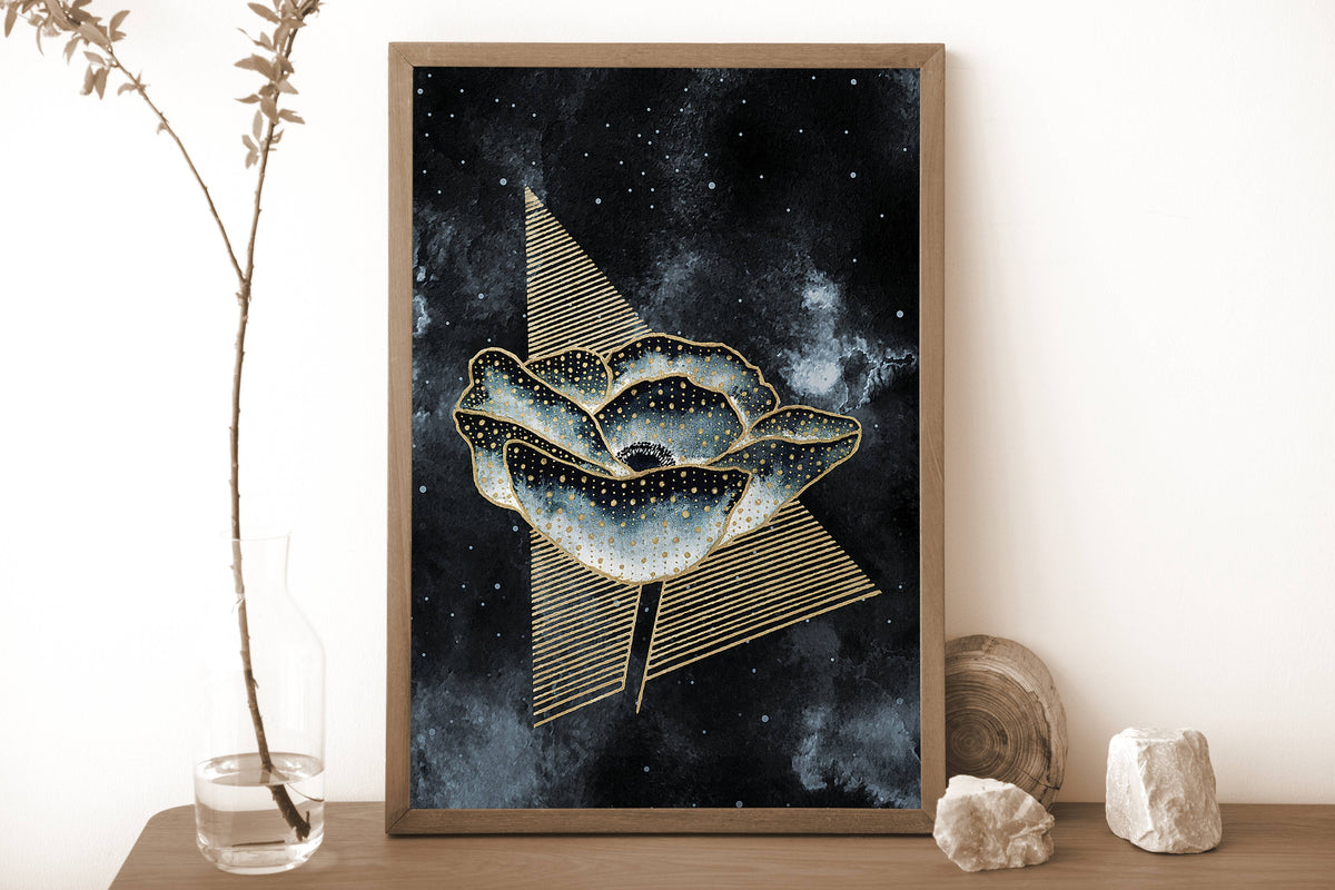 Witchy Print Celestial Poppy - Witchy Flower Decor by The Flow Design